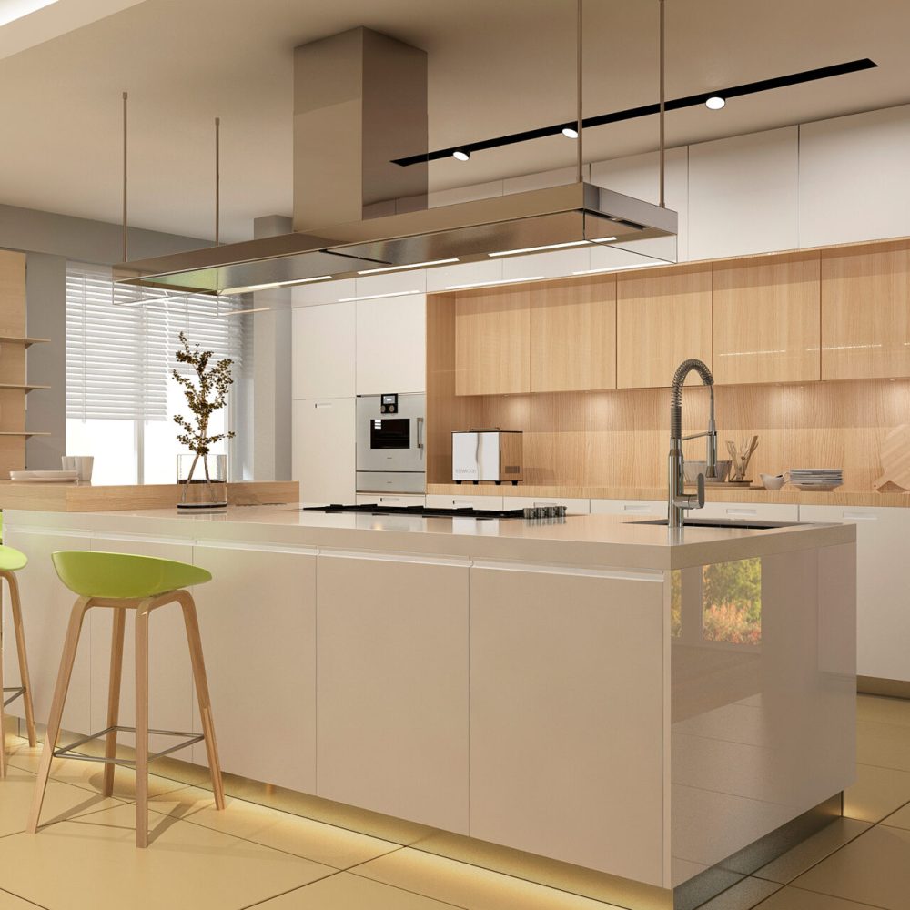 Modern,Kitchen,Interior.,3d,Rendering.